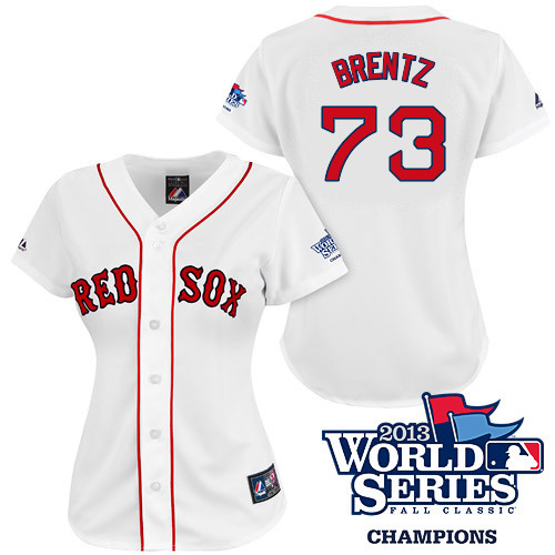 Bryce Brentz #73 mlb Jersey-Boston Red Sox Women's Authentic 2013 World Series Champions Home White Baseball Jersey